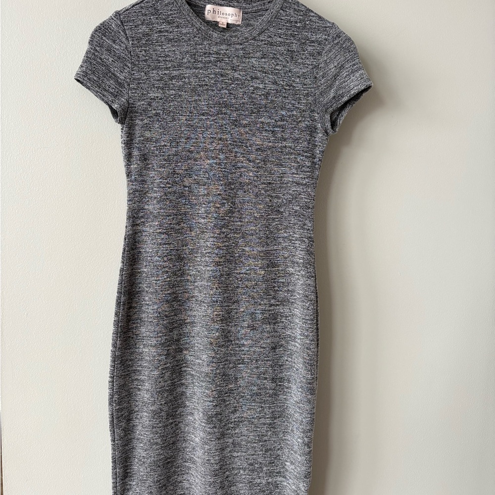 Philosophy By Republic Clothing Marbled Gray T Shirt Dress Size Small